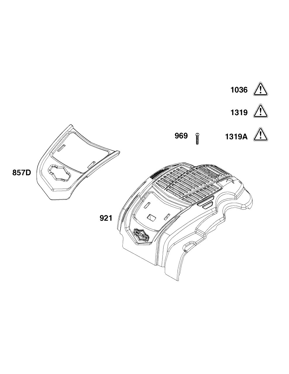Blower Housing Group Diagram and Parts List for 93J02-0102-H1  Briggs and Stratton Engine